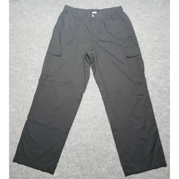 Rue21 Pants Womens Plus 1X Black Cargo High Rise Pockets Elastic Waist New - Picture 1 of 12